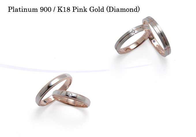 Romantic Blue; Platinum 900 / K18 Pink Gold "Diamond" s}eBbNu[Ev`i900/K18sNS[h _Cht }bWOEw